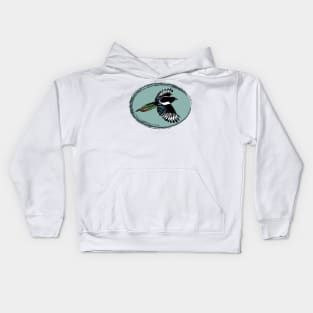 Artwork of an Eurasian Magpie in Flight II Kids Hoodie